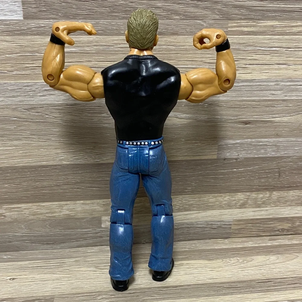 WWE Wrestling Action Figures with Black Shirts and Blue Jeans